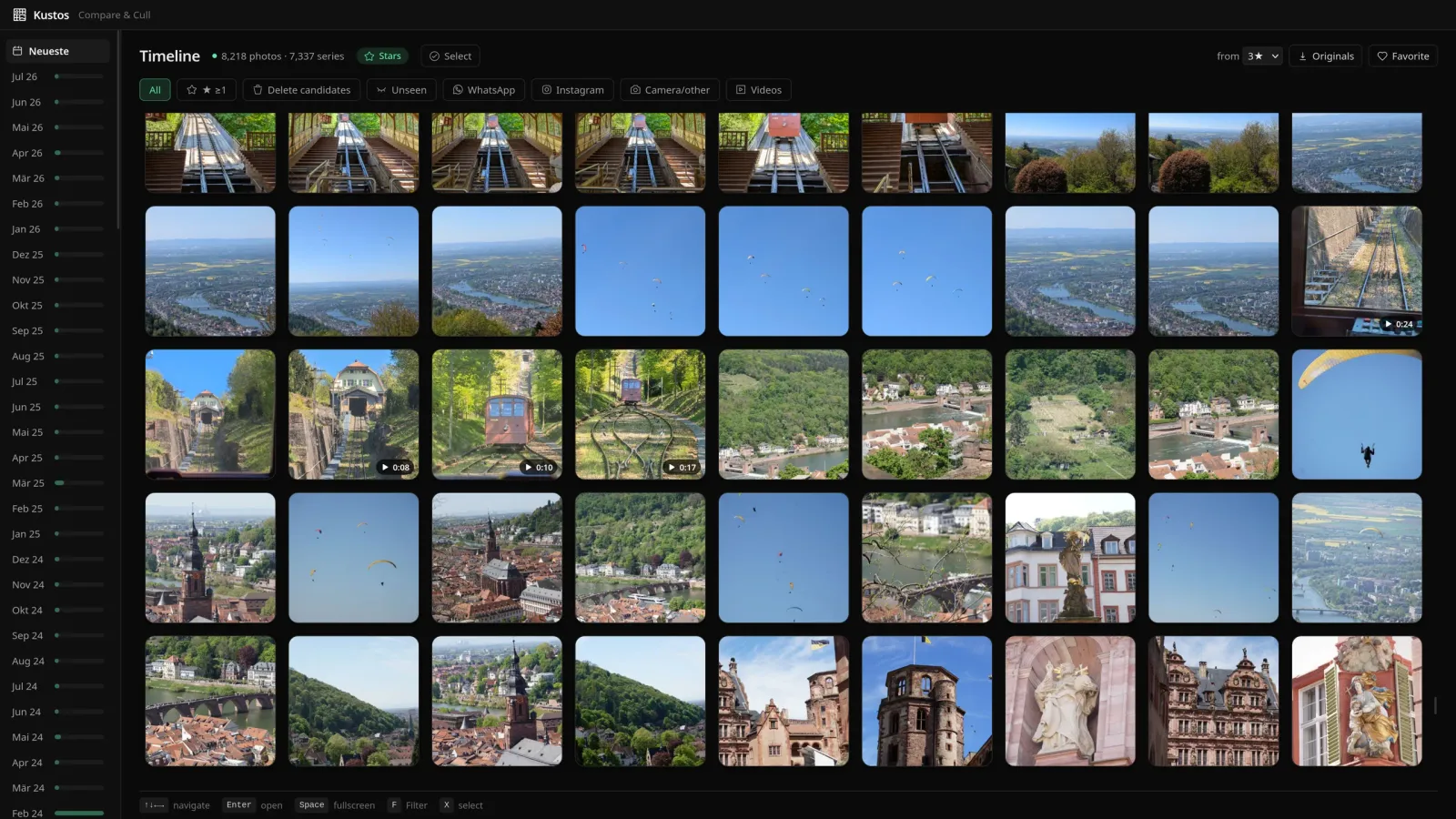Compare and cull photo bursts on your laptop