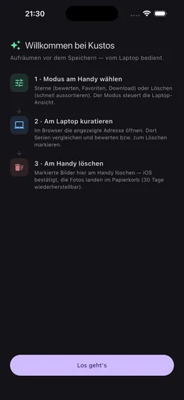 In drei Schritten startklar